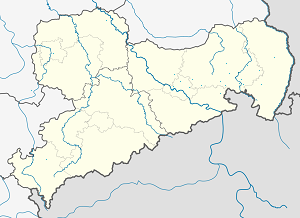 Harta lui Bautzen - Budyšin cu marcatori pentru fiecare suporter