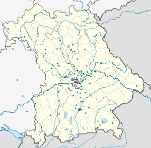 Latvijas karte Ingolštate ar atzīmēm katram atbalstītājam 