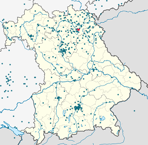 Carte des Bayreuth avec des marqueurs pour chaque supporter