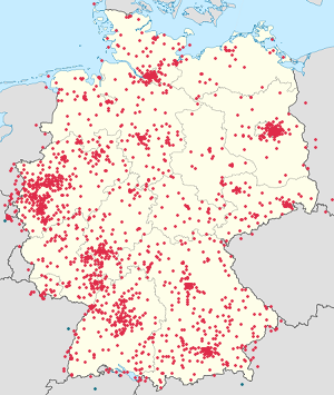 Karte von Deutschland mit Markierungen für die einzelnen Unterstützenden
