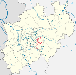 Karte von Märkischer Kreis mit Markierungen für die einzelnen Unterstützenden