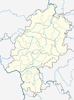 Mapa mesta Main-Kinzig-Kreis so značkami pre jednotlivých podporovateľov