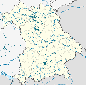 Map of Bamberg with markings for the individual supporters