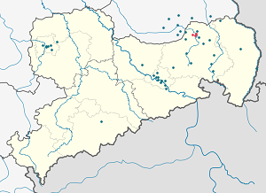 Karte von Hoyerswerda - Wojerecy mit Markierungen für die einzelnen Unterstützenden