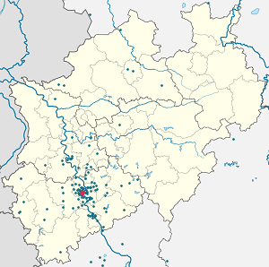 Karte von Köln-Innenstadt (Stadtbezirk) mit Markierungen für die einzelnen Unterstützenden
