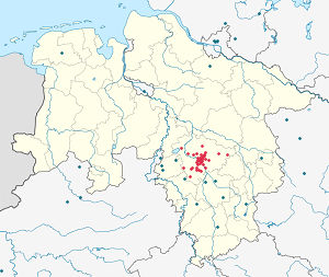 Karta mjesta Region Hannover s oznakama za svakog pristalicu