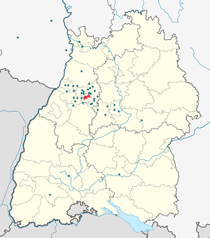 Karte von Pforzheim mit Markierungen für die einzelnen Unterstützenden
