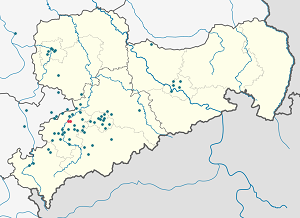 Map of Glauchau with markings for the individual supporters
