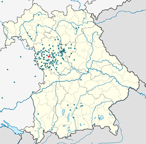 Karte von Ansbach mit Markierungen für die einzelnen Unterstützenden