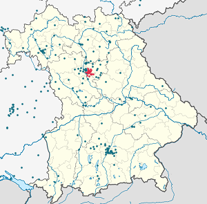 Map of Nürnberg with markings for the individual supporters