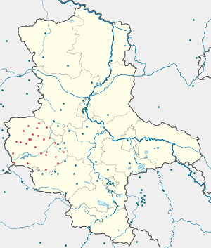 Karte von Landkreis Harz mit Markierungen für die einzelnen Unterstützenden