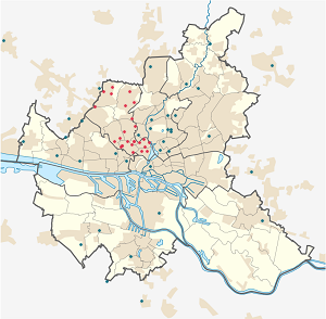 Karte von Bezirk Eimsbüttel mit Markierungen für die einzelnen Unterstützenden