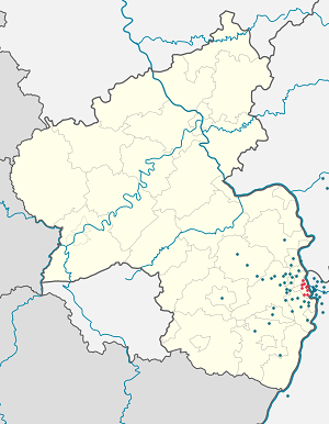 Mapa Ludwigshafen am Rhein ze znacznikami dla każdego kibica