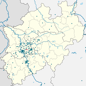 Map of Mettmann with markings for the individual supporters