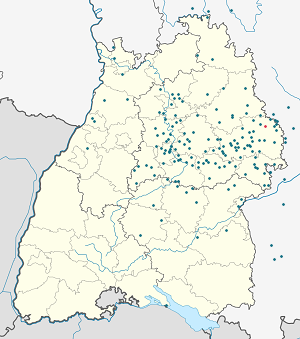 Karte von Ellwangen (Jagst) mit Markierungen für die einzelnen Unterstützenden