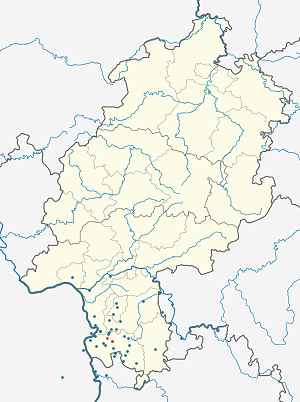 Karte von Bensheim mit Markierungen für die einzelnen Unterstützenden