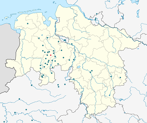 Biresyel destekçiler için işaretli Vechta haritası