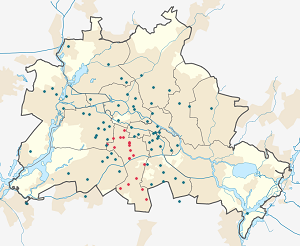 Map of Tempelhof-Schöneberg with markings for the individual supporters