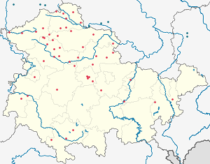 Thüringen kartta tunnisteilla jokaiselle kannattajalle