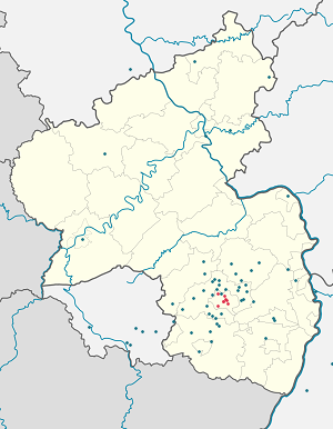 Kaart van Kaiserslautern met merkers vir elke ondersteuner