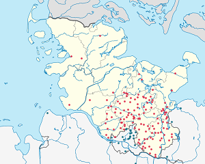 Karte von Schleswig-Holstein mit Markierungen für die einzelnen Unterstützenden