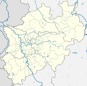 Map of North Rhine-Westphalia with markings for the individual supporters