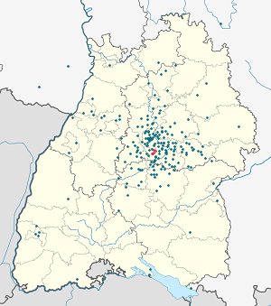 Kort over Filderstadt med tags til hver supporter 