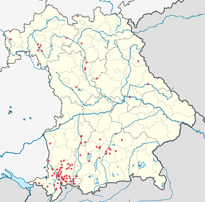 Karte von Bayern mit Markierungen für die einzelnen Unterstützenden