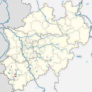 Map of Hürtgenwald with markings for the individual supporters