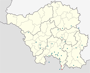 Karte von Kleinblittersdorf mit Markierungen für die einzelnen Unterstützenden