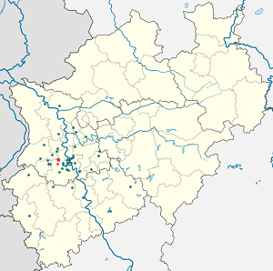 Map of Kaarst with markings for the individual supporters