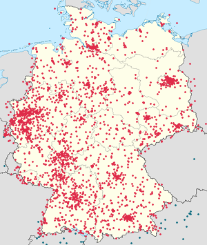 Karte von Deutschland mit Markierungen für die einzelnen Unterstützenden