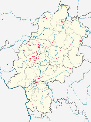 Karte von Hessen mit Markierungen für die einzelnen Unterstützenden