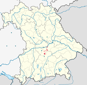 Karta mjesta Landkreis Pfaffenhofen an der Ilm s oznakama za svakog pristalicu