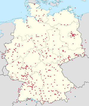Mapa mesta Nemecko so značkami pre jednotlivých podporovateľov
