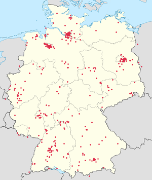 Karte von Deutschland mit Markierungen für die einzelnen Unterstützenden