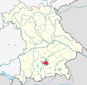 Karte von München mit Markierungen für die einzelnen Unterstützenden