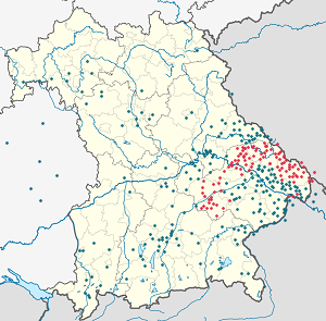 Karte von Niederbayern mit Markierungen für die einzelnen Unterstützenden