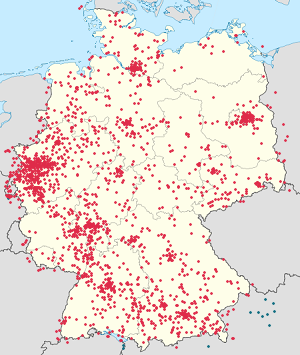 Map of Germany with markings for the individual supporters