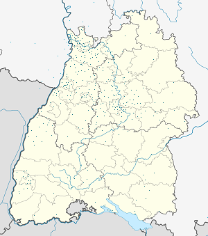 Map of Baden-Württemberg with markings for the individual supporters