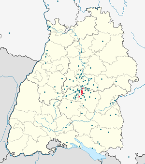 Map of Reutlingen with markings for the individual supporters