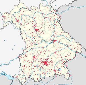 Karte von Bayern mit Markierungen für die einzelnen Unterstützenden