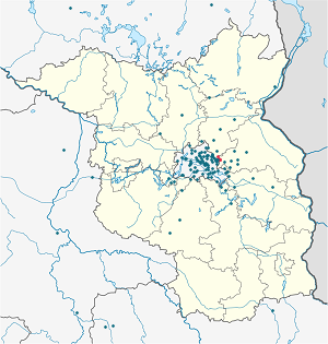 Map of Hoppegarten with markings for the individual supporters
