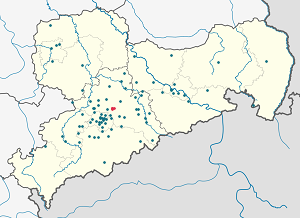 Map of Frankenberg/Sachsen with markings for the individual supporters