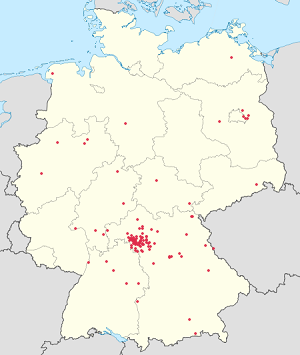 Karte von Deutschland mit Markierungen für die einzelnen Unterstützenden