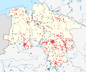 各サポーターのマーカーが付いた Niedersachsen の地図