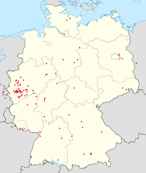 Map of Germany with markings for the individual supporters