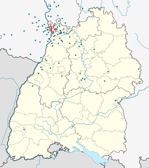 Map of Mannheim with markings for the individual supporters