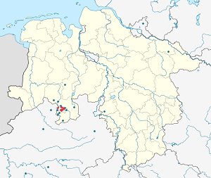 A(z) Osnabrück térképe címkékkel minden támogató számára