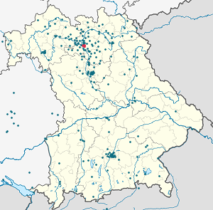 Mapa de Bamberg con etiquetas para cada partidario.